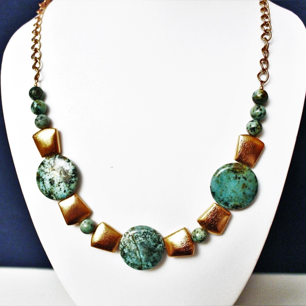 Artisan Handcrafted African Jasper and Copper Necklace